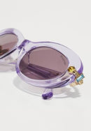 Óculos de Sol Lilac Oval Lilás Translúcido