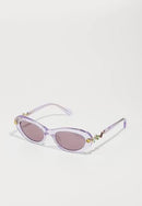 Óculos de Sol Lilac Oval Lilás Translúcido